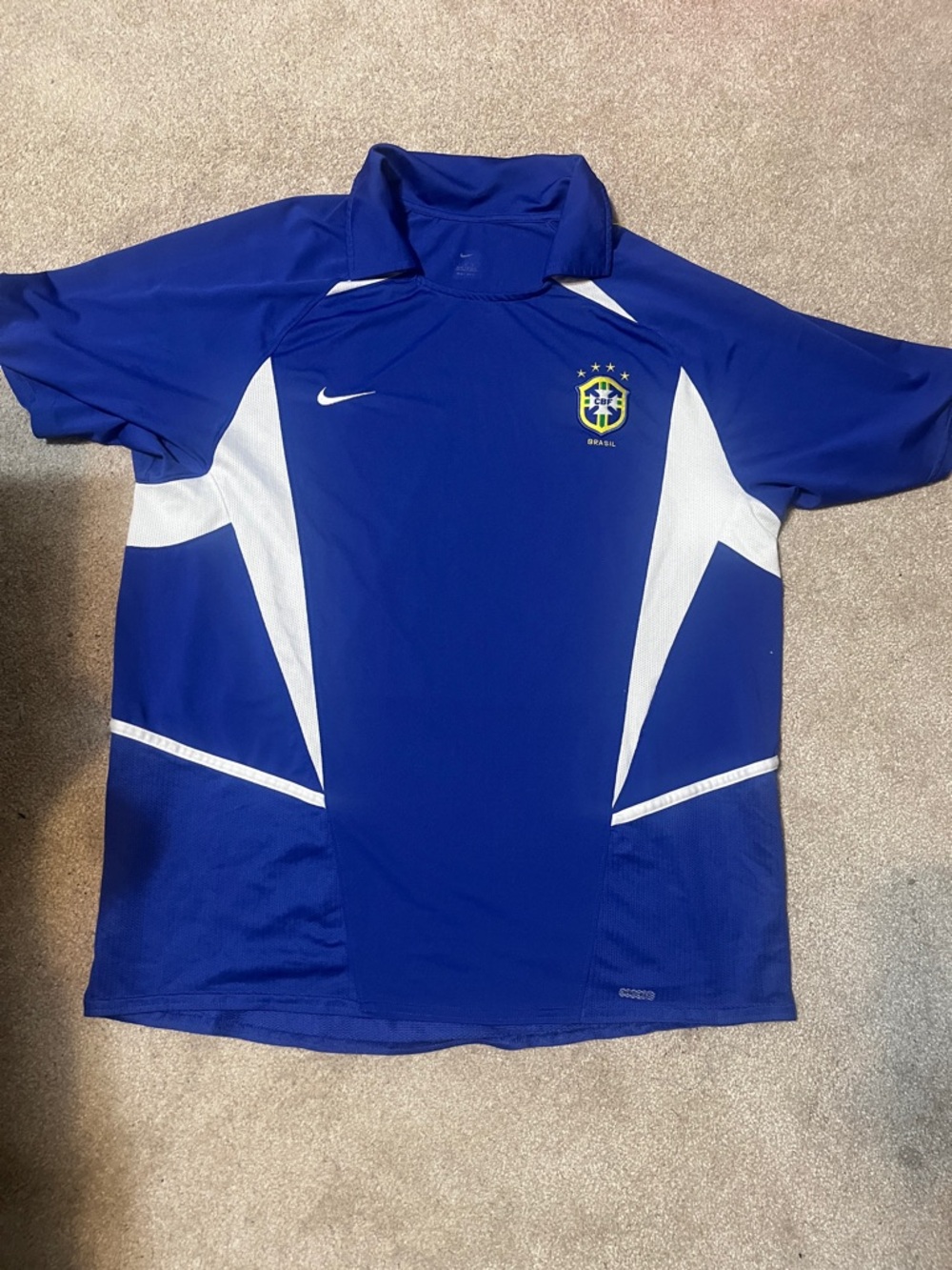 Nike Blue and White Brazil Soccer Jersey men’s large